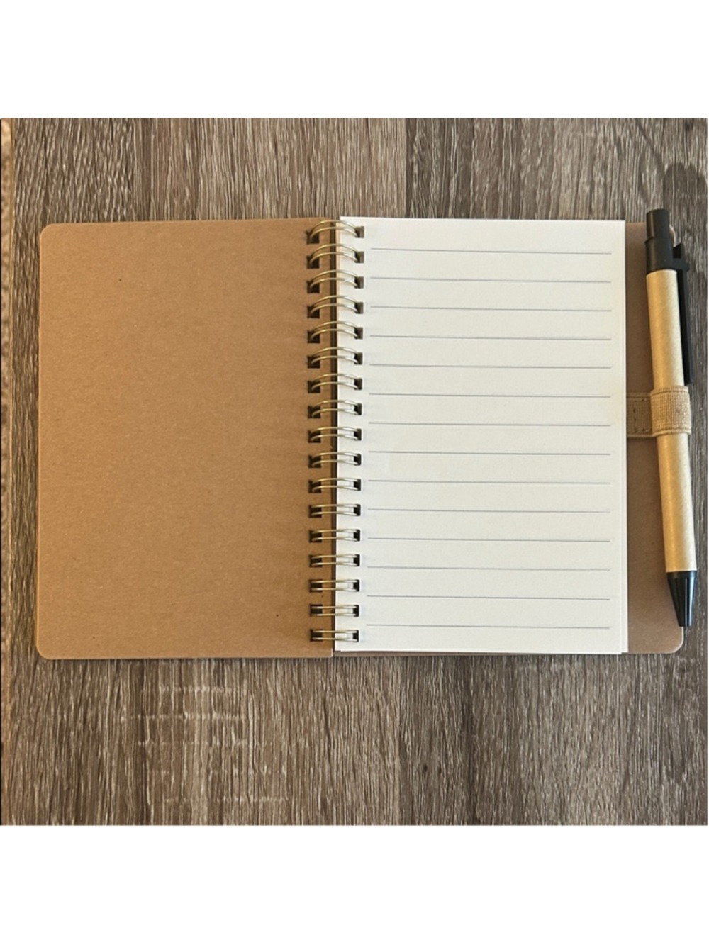 Kraft Spiral Notebook with Rainbow Accent and Pen (Tan) - Picture 3 of 3